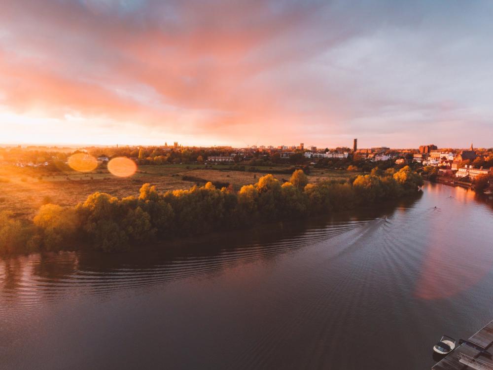 Sunset Over A Quiet River Photo Sunset Over A Quiet River Photo