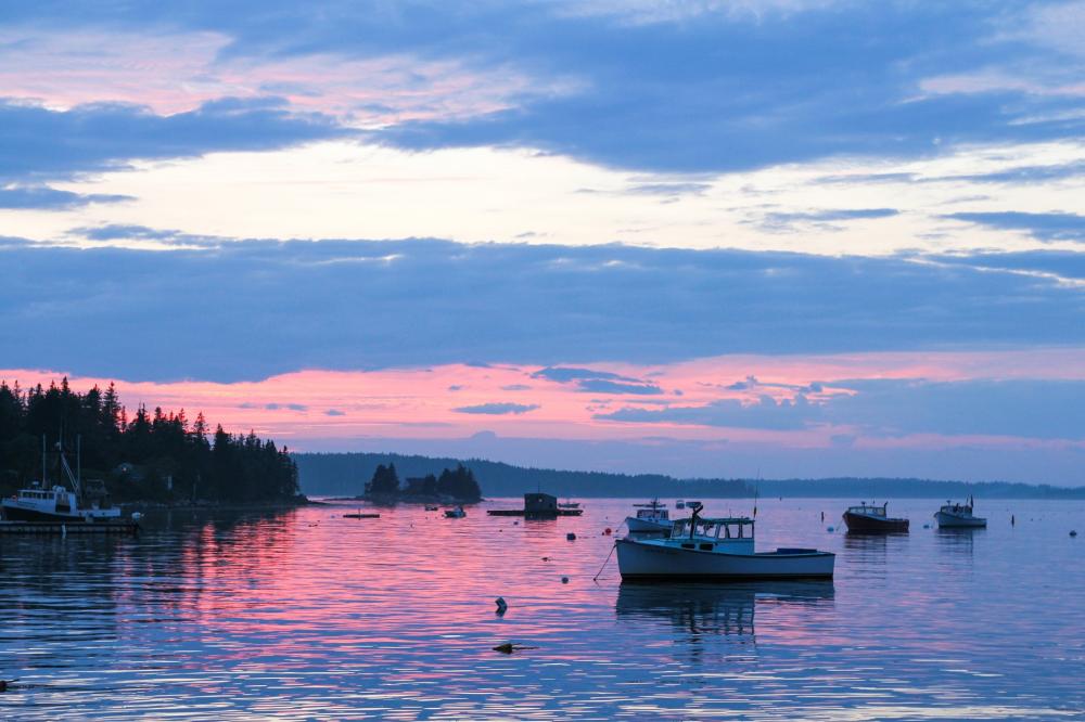Sunset Over Fishing Village Photo Sunset Over Fishing Village Photo
