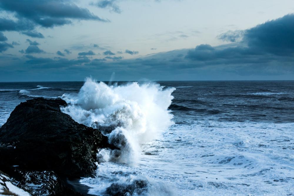 Waves Crash On Iceland Rocky Shore Photo Waves Crash On Iceland Rocky Shore Photo