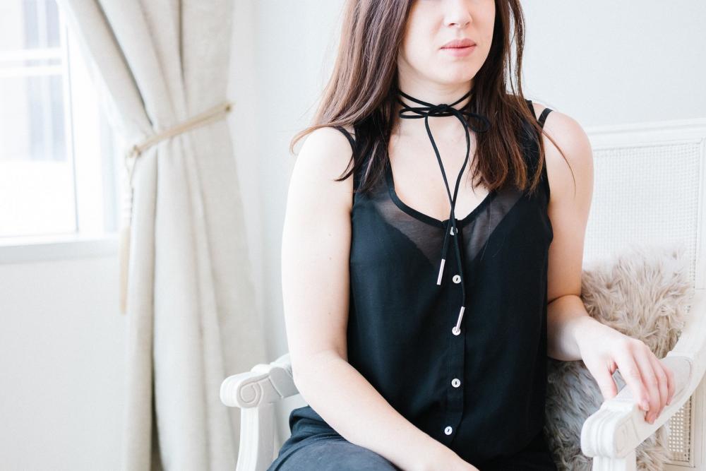 Women's Black Choker Necklace Photo Women's Black Choker Necklace Photo