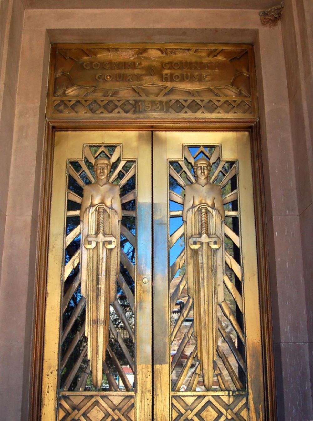 Art Deco doors on the Cochise County Courthouse in Bisbee, Arizona free photo Art Deco doors on the Cochise County Courthouse in Bisbee, Arizona free photo