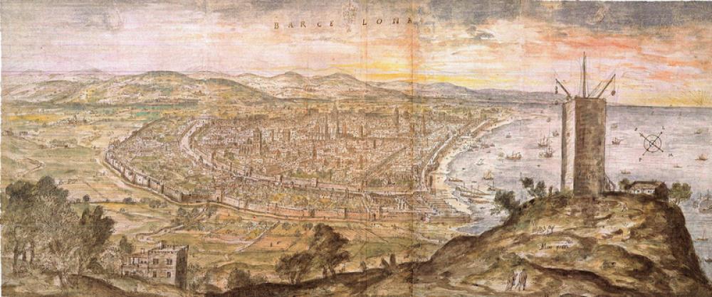 Barcelona in 1563 panoramic view free photo Barcelona in 1563 panoramic view free photo