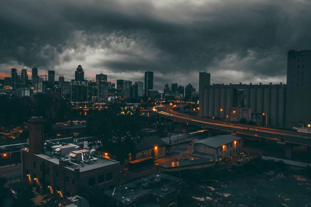Black Clouds over the Night Time Cityscape of Montreal, Quebec, Canada free photo Black Clouds over the Night Time Cityscape of Montreal, Quebec, Canada free photo