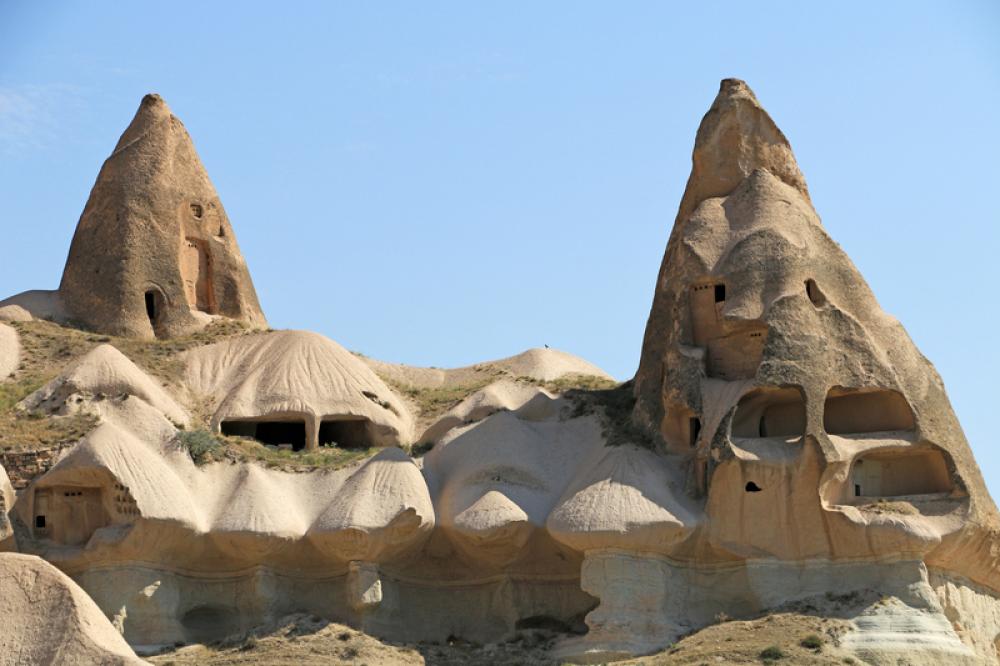 Chimney and houses in Cappadocia, Turkey free photo Chimney and houses in Cappadocia, Turkey free photo
