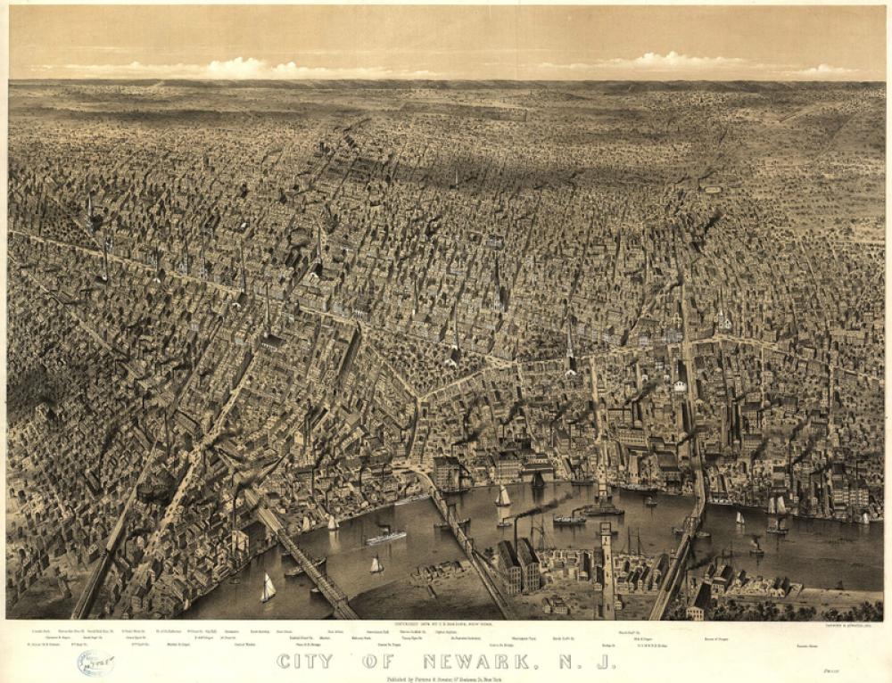 Cityscape of Newark, New Jersey in 1874 free photo Cityscape of Newark, New Jersey in 1874 free photo