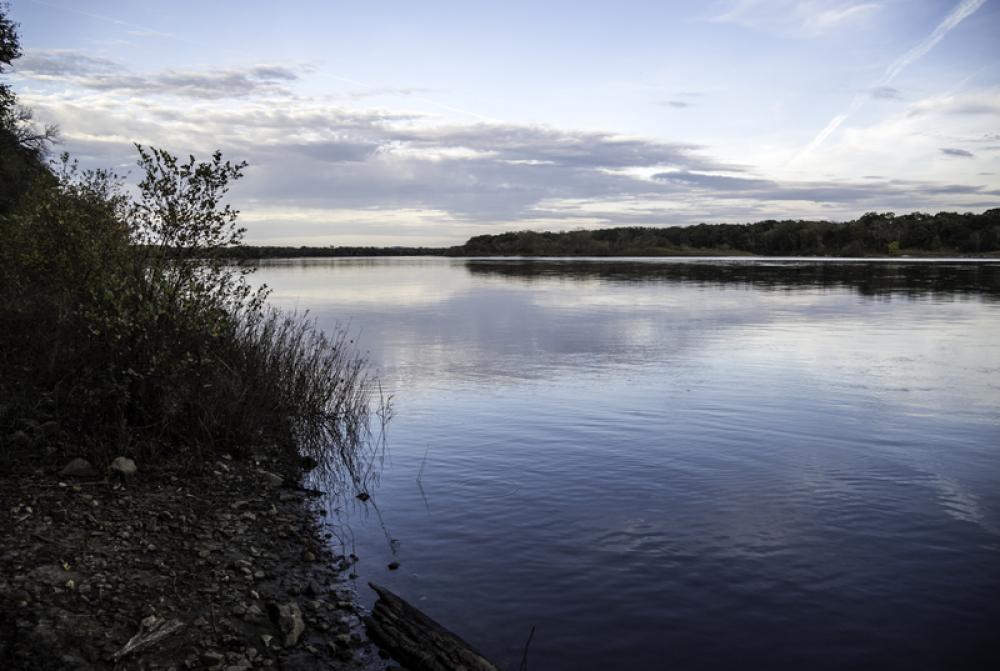 Dusk landscape on the Wisconsin River at Ferry Bluff free photo Dusk landscape on the Wisconsin River at Ferry Bluff free photo