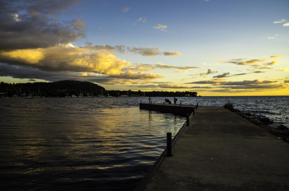 Dusk on the Pier at Peninsula State Park, Wisconsin free photo Dusk on the Pier at Peninsula State Park, Wisconsin free photo
