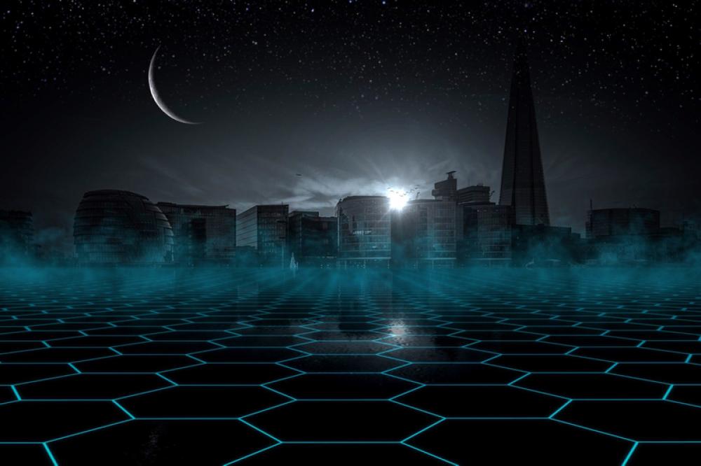 Futuristic Cityscape at night free photo Futuristic Cityscape at night free photo