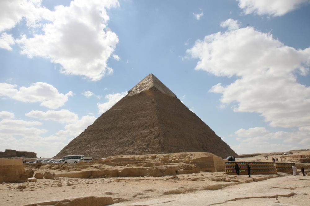 Great Pyramid in the landscape in Giza, Egypt free photo Great Pyramid in the landscape in Giza, Egypt free photo