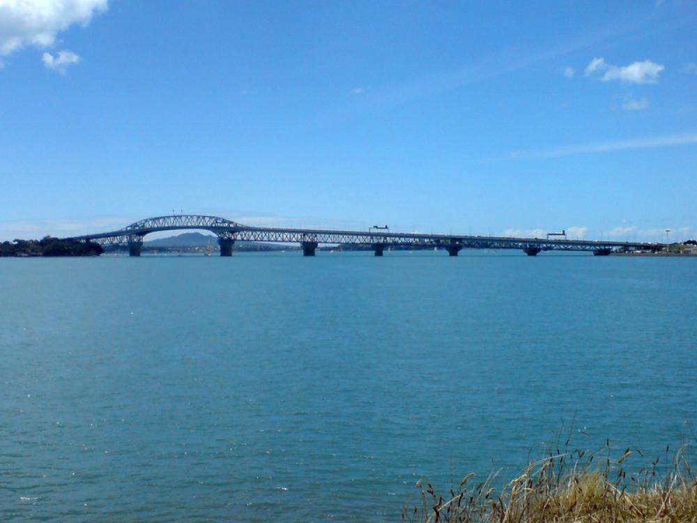 Harbour Bridge over the Bay in Auckland, New Zealand free photo Harbour Bridge over the Bay in Auckland, New Zealand free photo