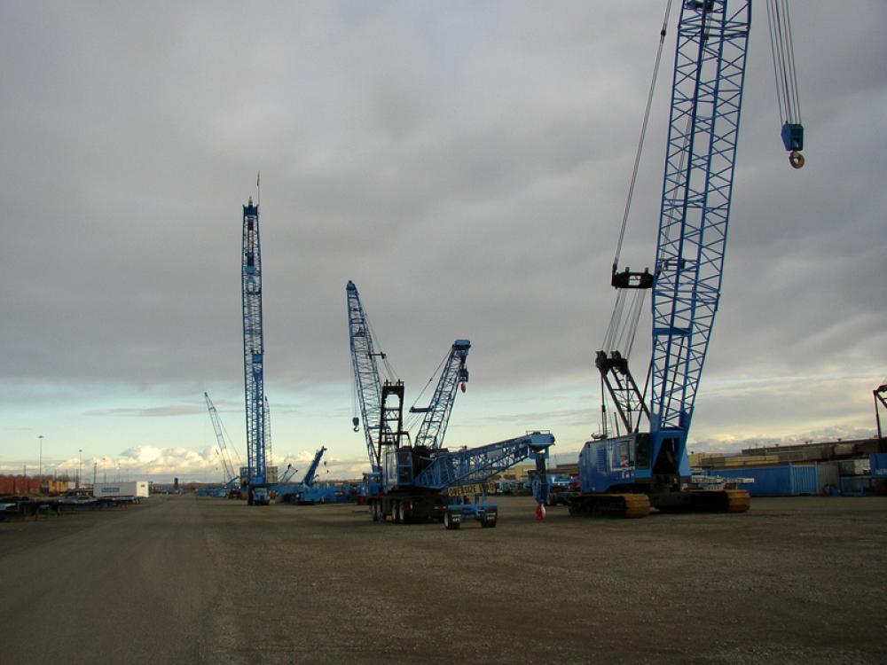 Lampson Crane Yard in the Port of Big Pasco, Washington free photo Lampson Crane Yard in the Port of Big Pasco, Washington free photo