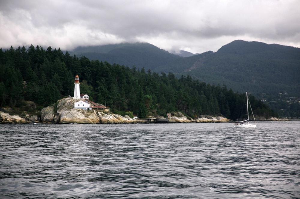 Lighthouse on the shore in Vancouver, British Columbia free photo Lighthouse on the shore in Vancouver, British Columbia free photo