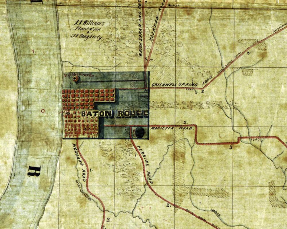 Map of Baton Rouge in 1863 in Louisiana free photo Map of Baton Rouge in 1863 in Louisiana free photo