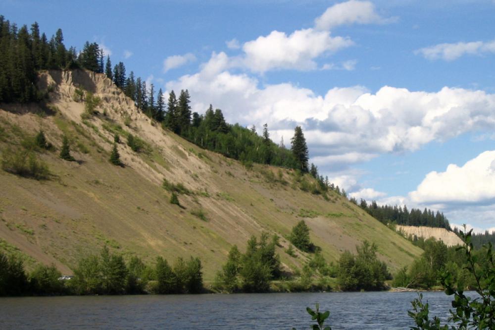 Nechako River cutbanks landscape in Prince George, British Columbia, Canada free photo Nechako River cutbanks landscape in Prince George, British Columbia, Canada free photo