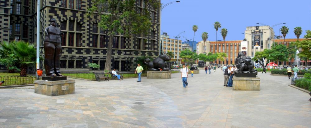 Plaza Botero with Museum of Antioquia in Colombia, Medellin free photo Plaza Botero with Museum of Antioquia in Colombia, Medellin free photo