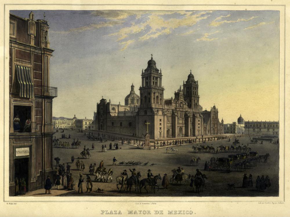 Plaza Mayor do Mexico city in 1836 free photo Plaza Mayor do Mexico city in 1836 free photo