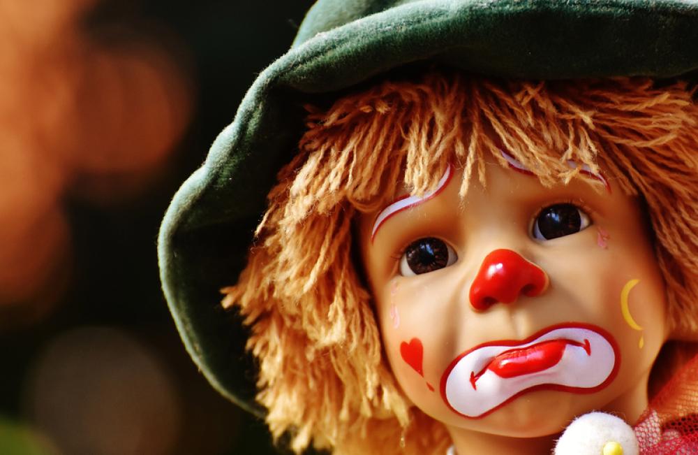 Sad Clown Face on doll free photo | Image Finder