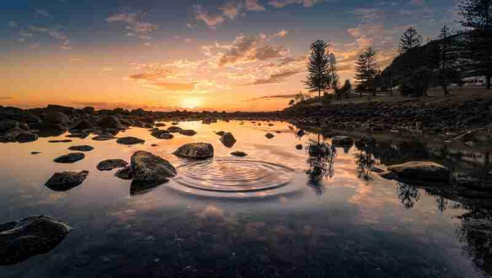 Sunset, water, and ripples landscape free photo Sunset, water, and ripples landscape free photo