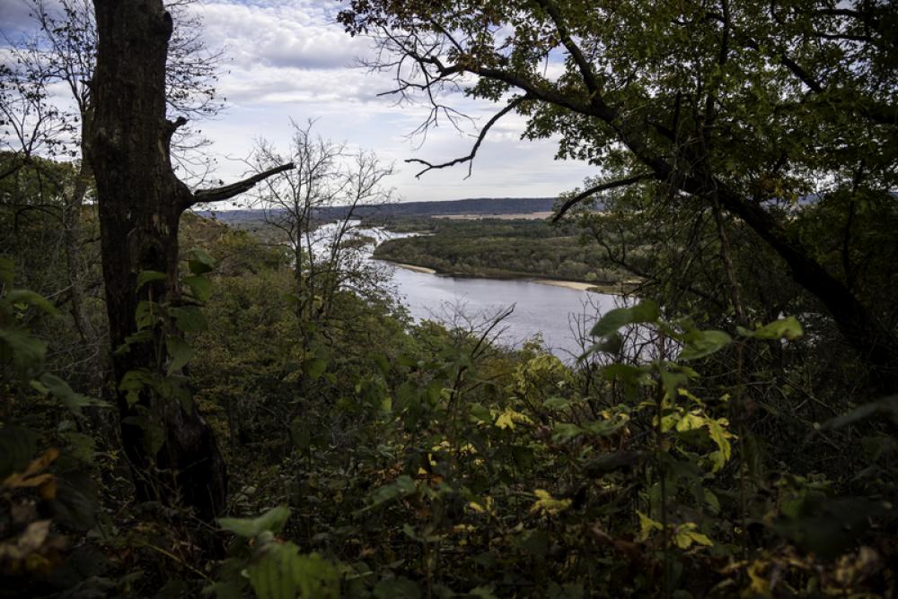 Wisconsin River landscape through the trees at Ferry Bluff free photo Wisconsin River landscape through the trees at Ferry Bluff free photo