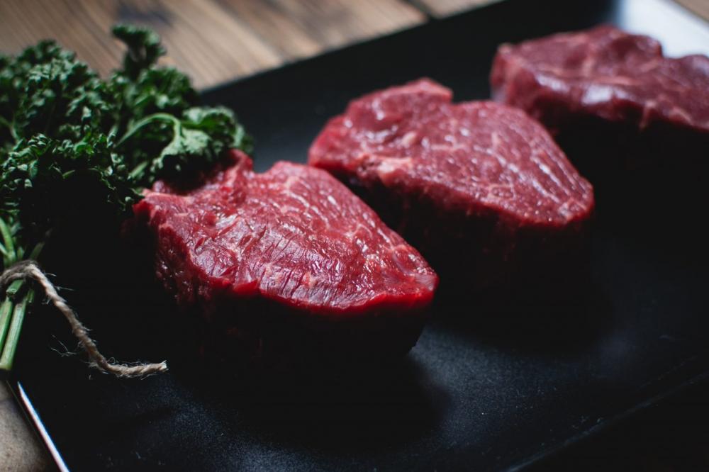 Raw beef steaks Raw beef steaks