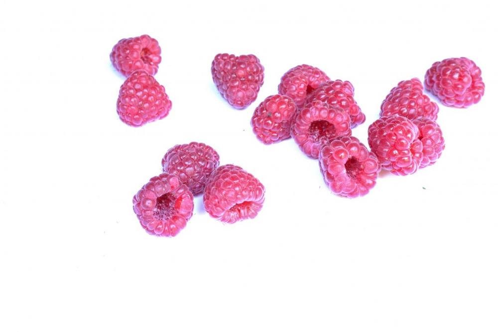 Raspberries on white background Raspberries on white background