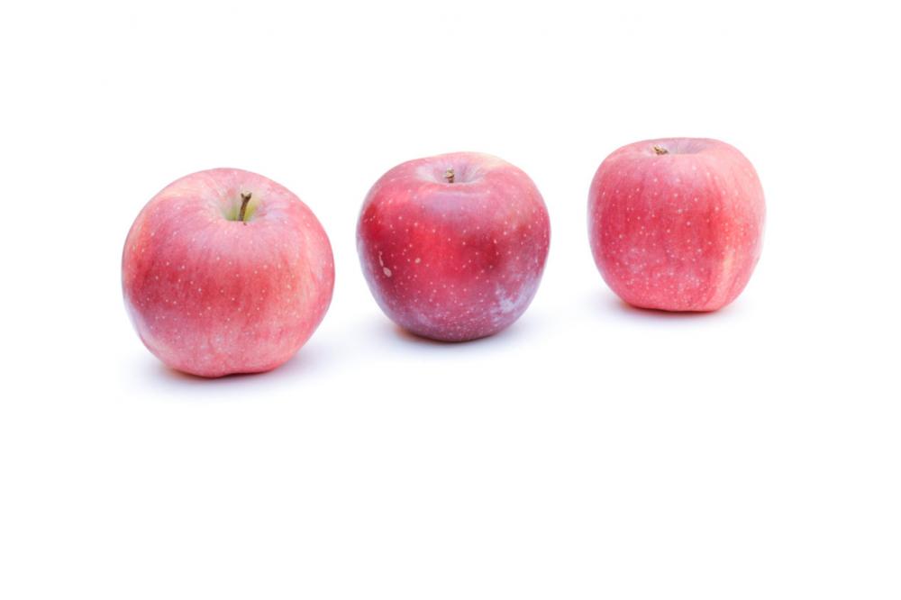 Three red apples on white background Three red apples on white background