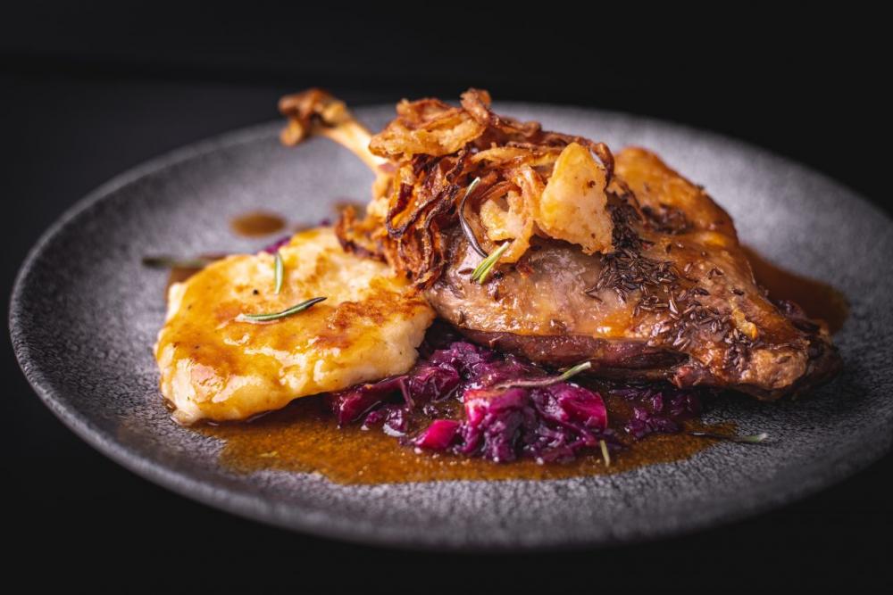 Traditional Czech duck with cabbage Traditional Czech duck with cabbage