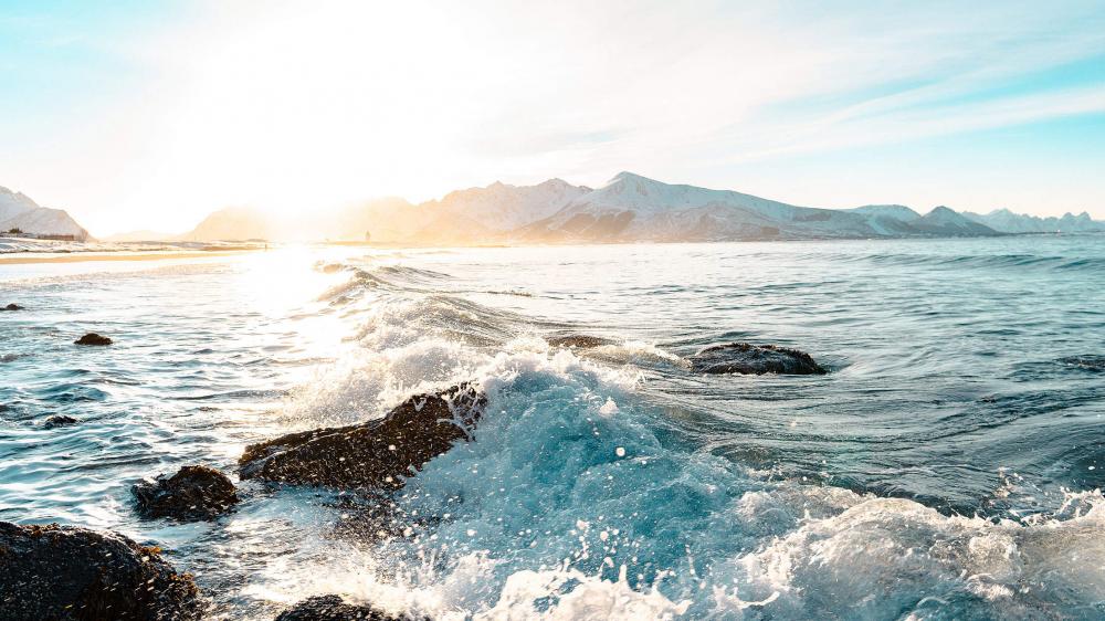 Crushing Wave near Norwegian Shore Crushing Wave near Norwegian Shore