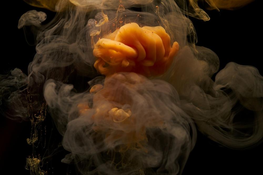 Abstract Ink Orange Black Smoke Cloud Dark Abstract Ink Orange Black Smoke Cloud Dark