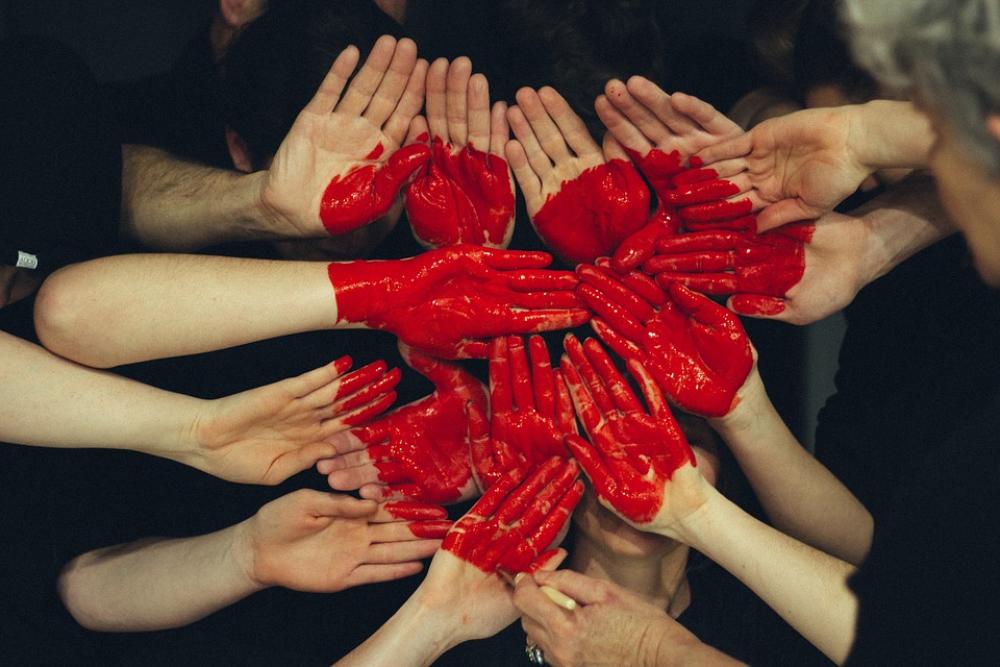 Adult Art Group Hands Paint People Heart Adult Art Group Hands Paint People Heart