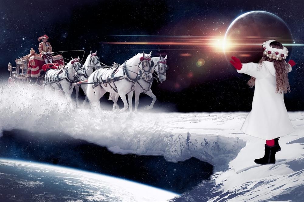 Animal Fantasy Horse Girl Planet Snow Carriage Animal Fantasy Horse Girl Planet Snow Carriage