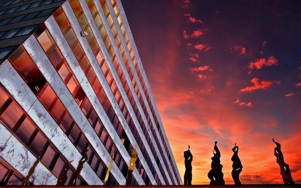 Architecture Building City Evening Klagenfurt Architecture Building City Evening Klagenfurt