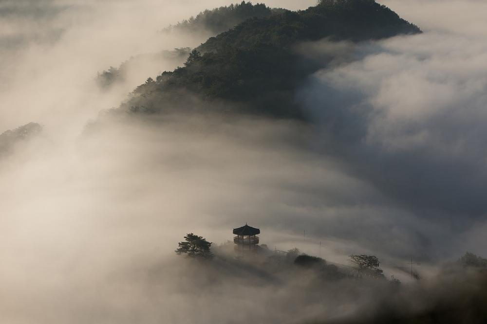 Asia Pagoda Hills Nature Landscape Foggy Misty Asia Pagoda Hills Nature Landscape Foggy Misty