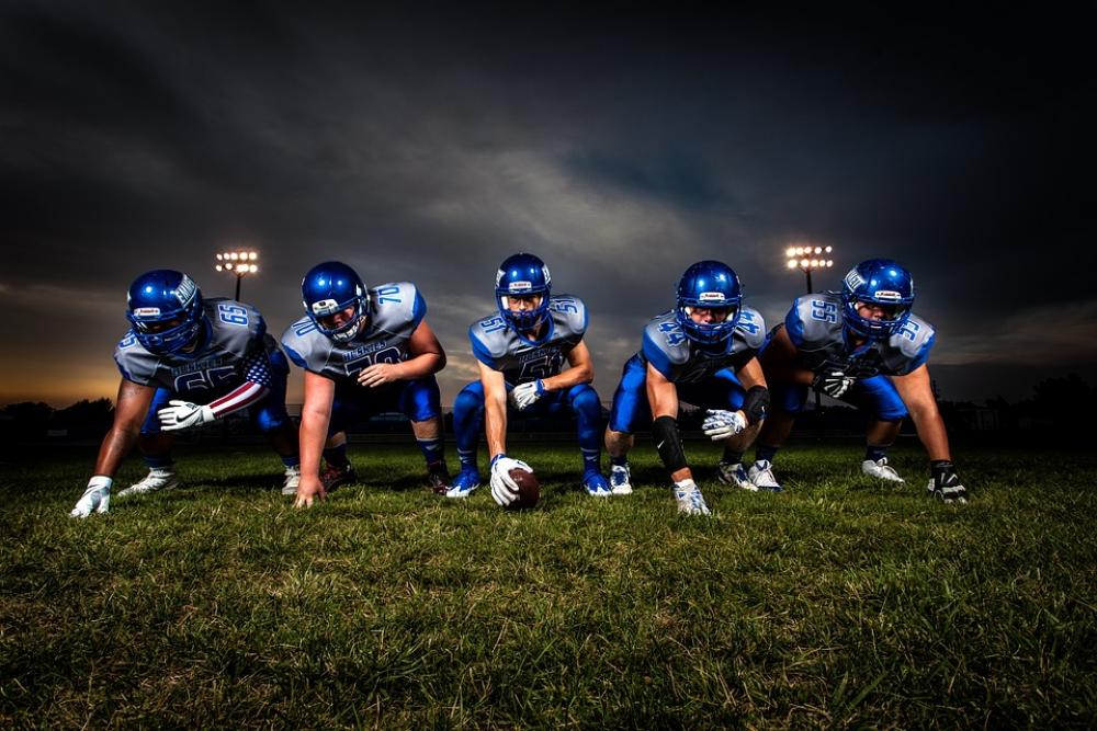 Athletes American Football Players Team Ball Field Athletes American Football Players Team Ball Field