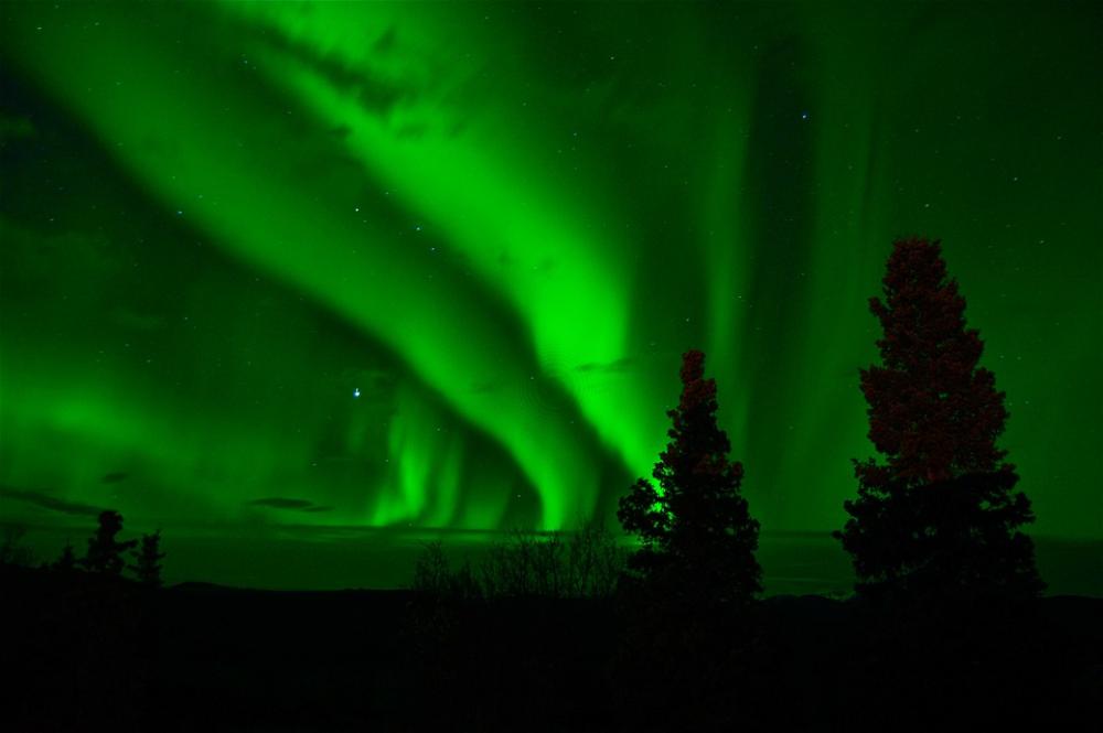 Aurora Borealis Northern Lights Green Night Aurora Borealis Northern Lights Green Night
