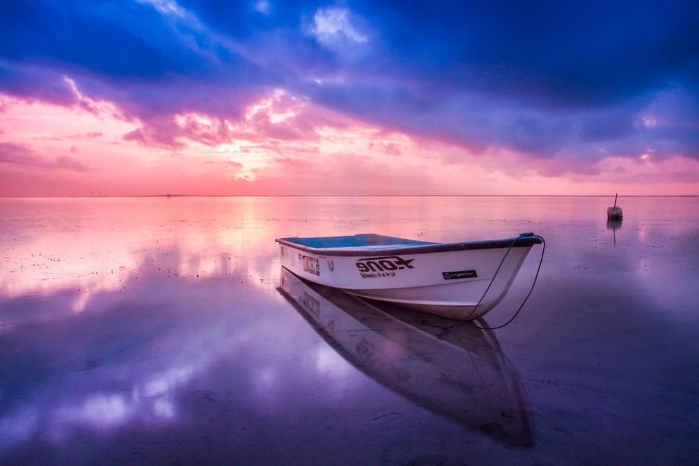 Beach Boat Dawn Dusk Nature Ocean Reflection Beach Boat Dawn Dusk Nature Ocean Reflection