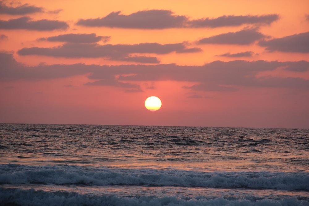 Beach Sunset Sea Evening Beach Sunset Sea Evening