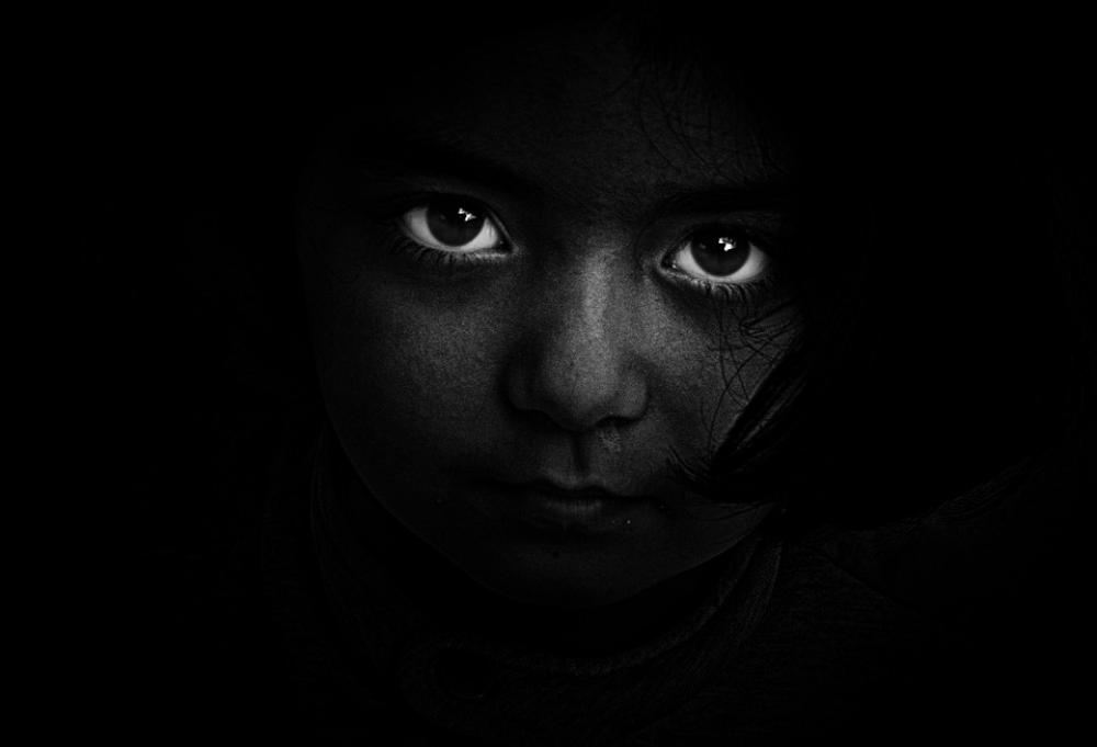 Black And White Person Dark Girl Eyes Hidden Black And White Person Dark Girl Eyes Hidden