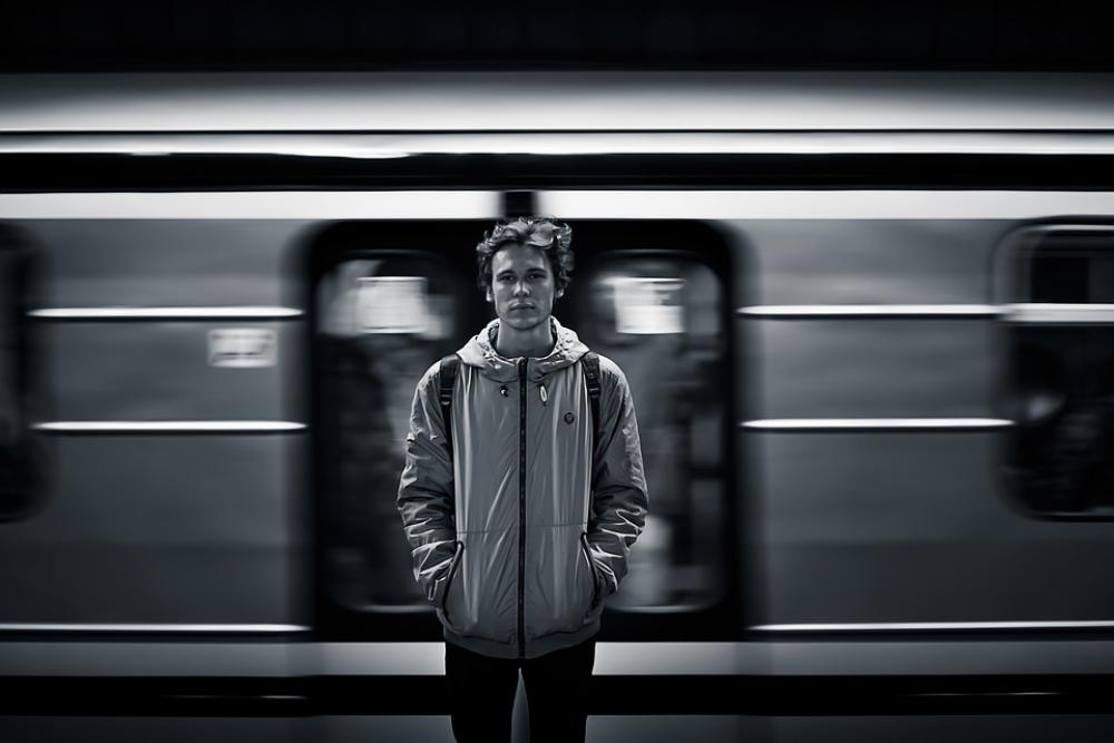 Black And White Man Person Train Black And White Man Person Train