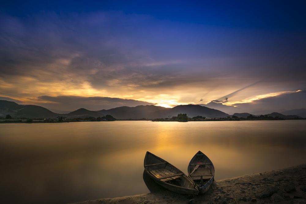 Boats Sea Coast Calm Rowing Boats Water Sunset Boats Sea Coast Calm Rowing Boats Water Sunset