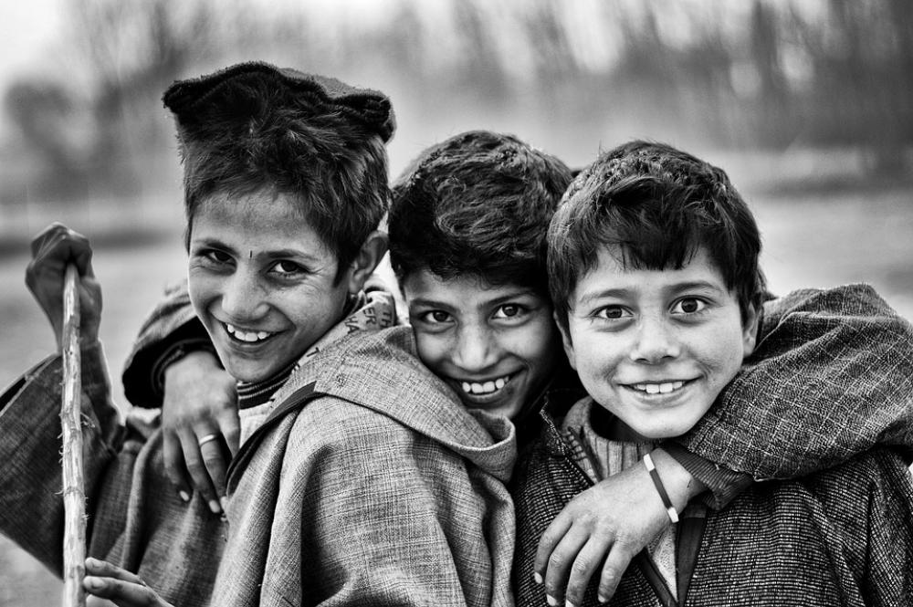 Boys Friends Poor Black And White Eyes Smiling Boys Friends Poor Black And White Eyes Smiling