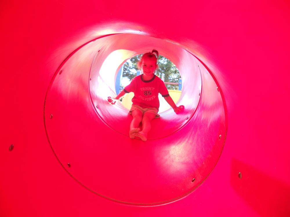 Child Tube Slide Red Colourful Fun Play Child Tube Slide Red Colourful Fun Play