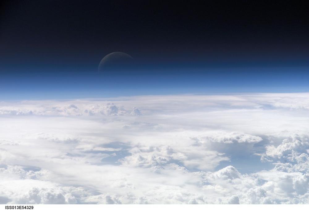 Crescent Moon Blue Spaceview Night Space Earth Crescent Moon Blue Spaceview Night Space Earth