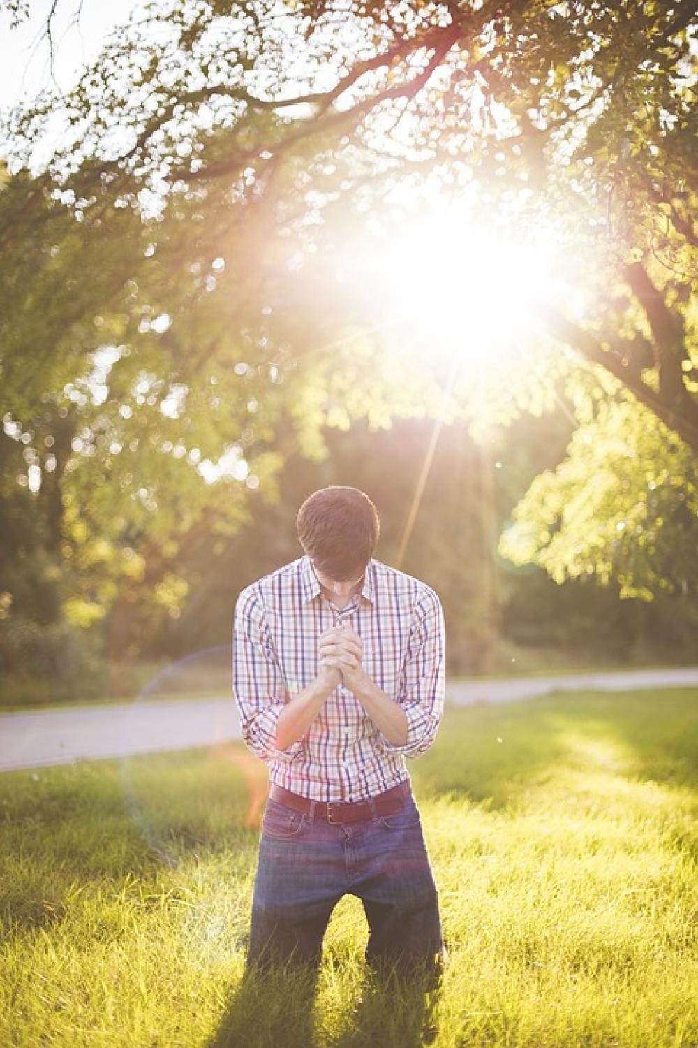 Dawn Man Praying Religious Christian Christianity Dawn Man Praying Religious Christian Christianity