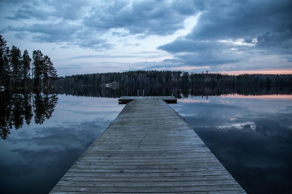 Dock Lake Finland Dark Evening Water Nature Blue Dock Lake Finland Dark Evening Water Nature Blue