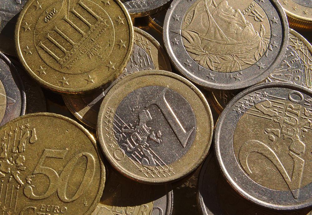 Euro Coin Closeup Currency Money Coins Texture Euro Coin Closeup Currency Money Coins Texture