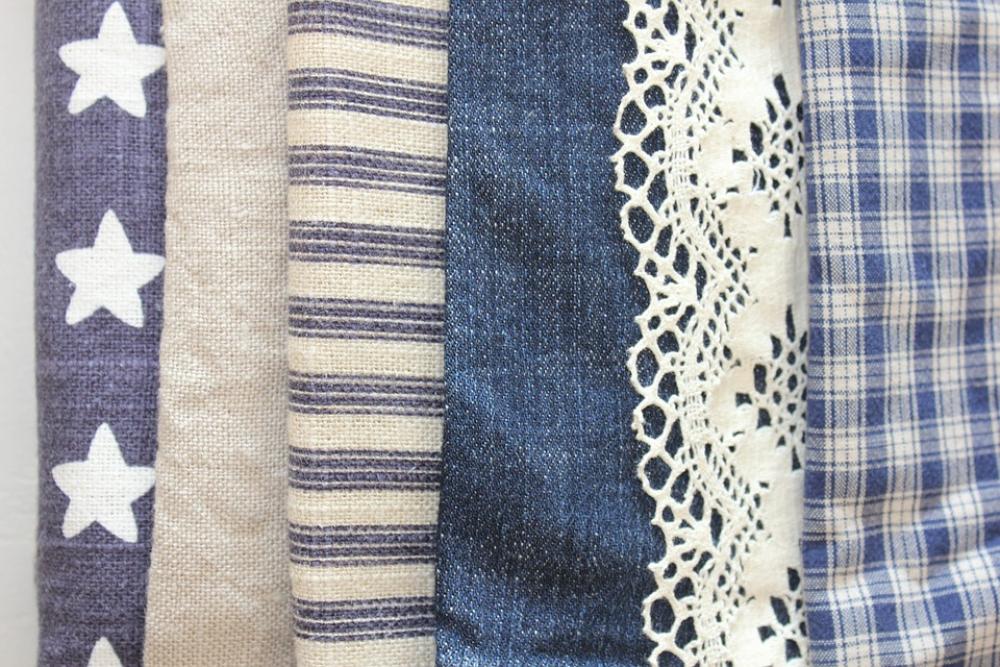 Fabric Sew Blue Denim Stars Stripes Routes Fabric Sew Blue Denim Stars Stripes Routes