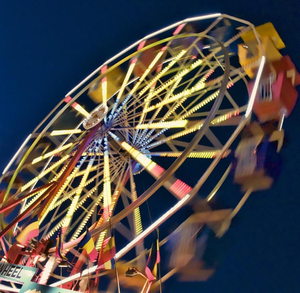 Ferris Wheel Amusement Park Wheel Night Rotate Ferris Wheel Amusement Park Wheel Night Rotate