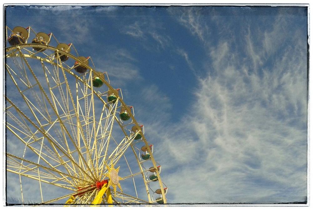 Ferris Wheel Kirmmes Ride Summer Sky Clouds Ferris Wheel Kirmmes Ride Summer Sky Clouds