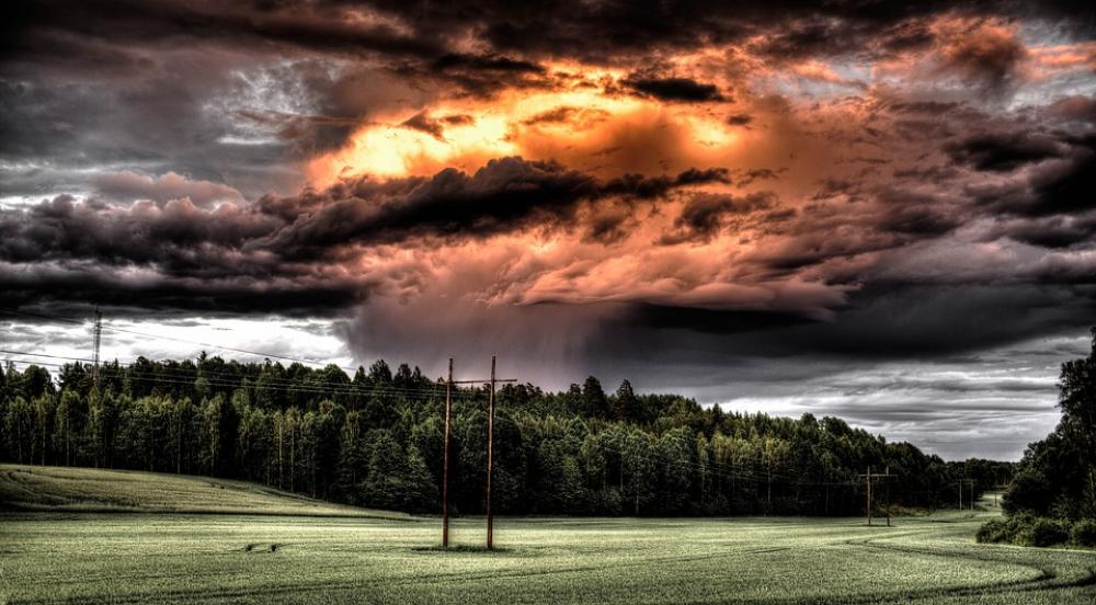 Field Cloud Countryside Hdr Rain Storm Field Cloud Countryside Hdr Rain Storm